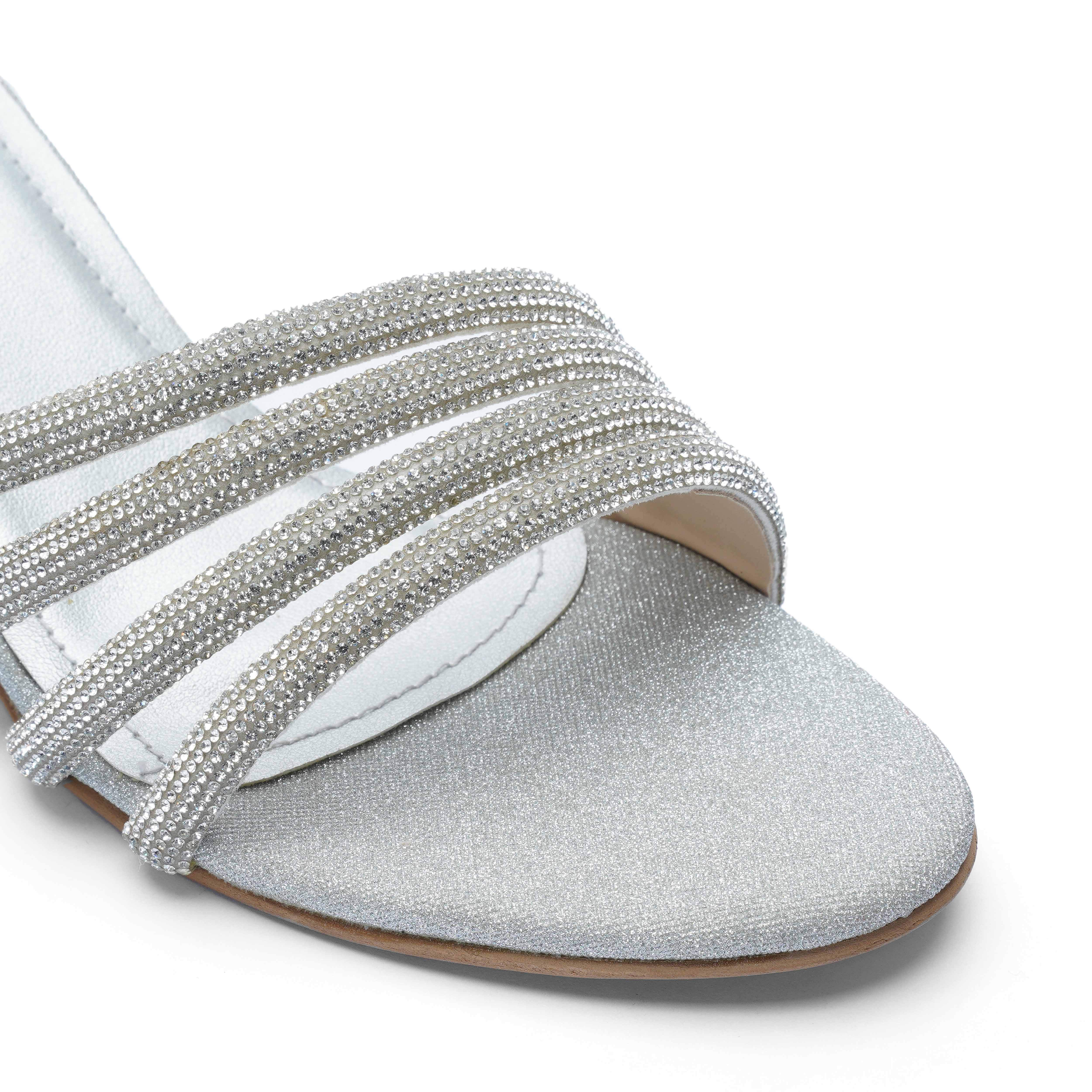 Kyra Silver Block Heel