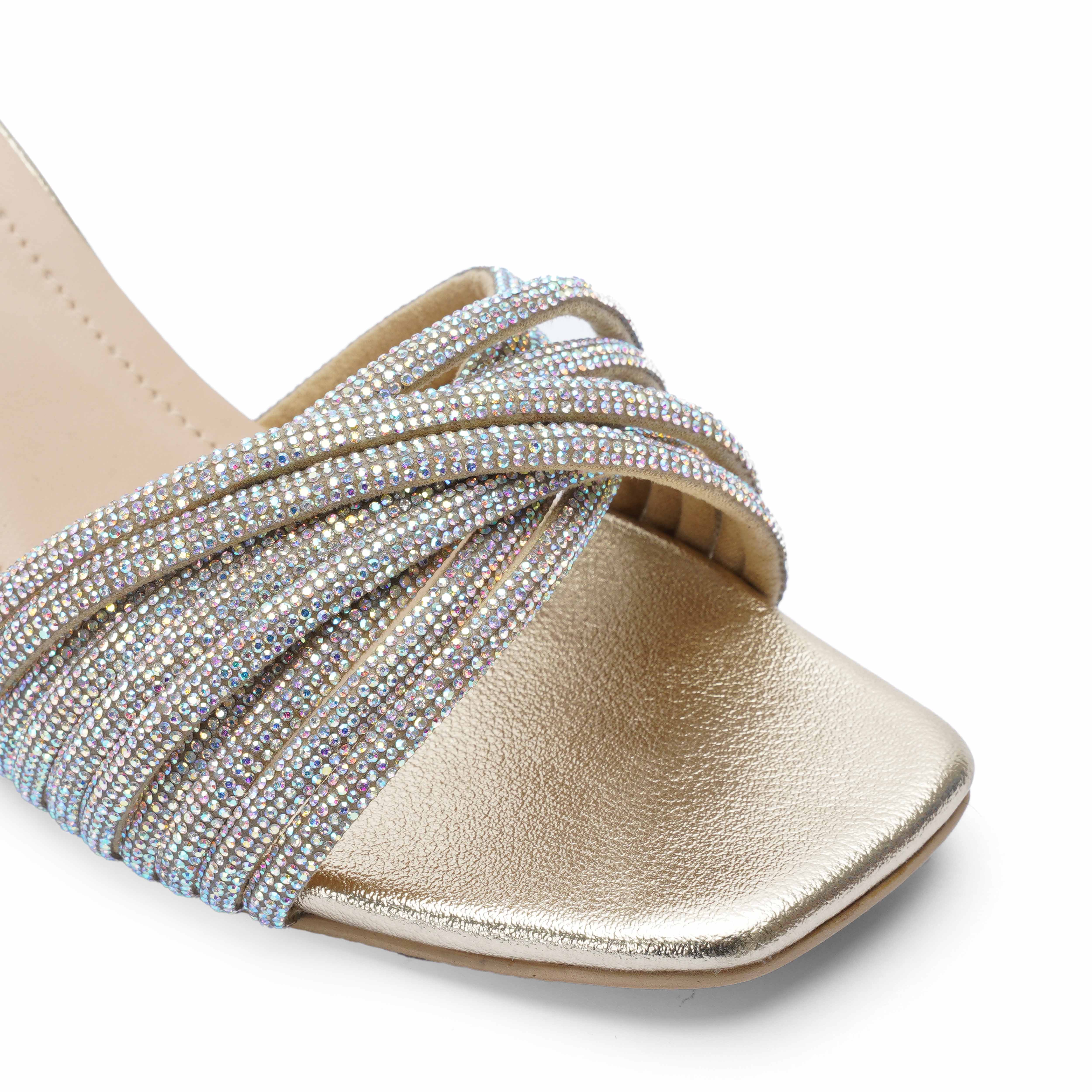 Golden Flora Slide Block Heel