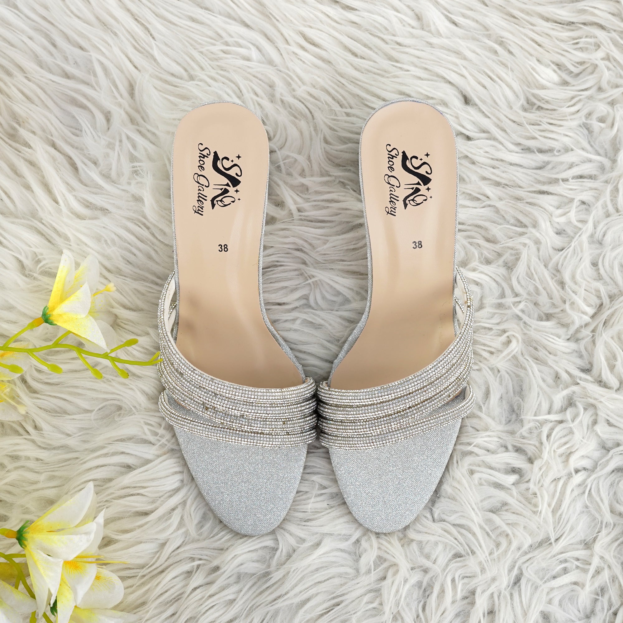 Kyra Silver Block Heel