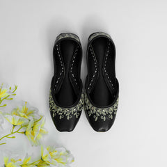 Black Embroided lather khussa