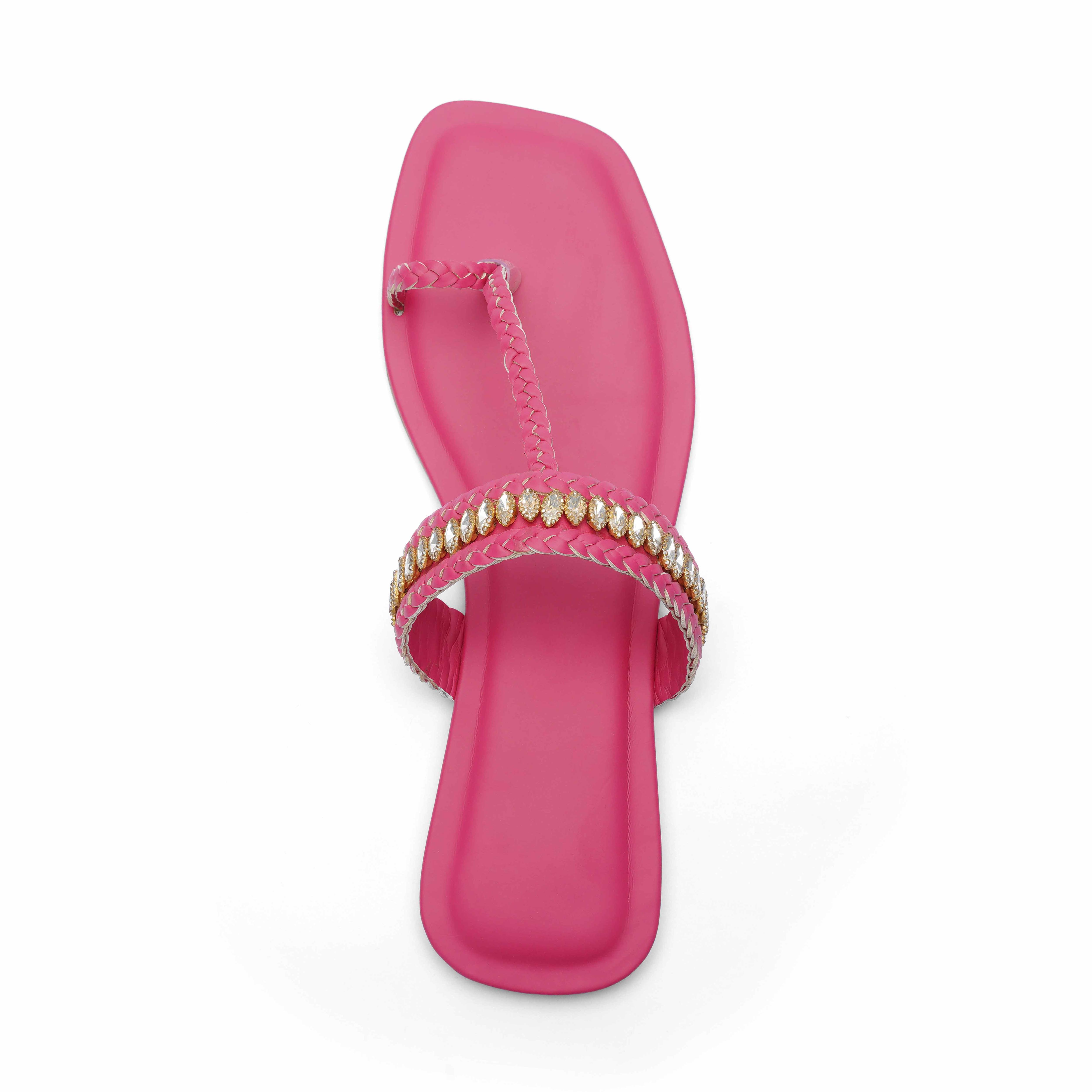 Pommy Kolhapuri Chappal | Pink