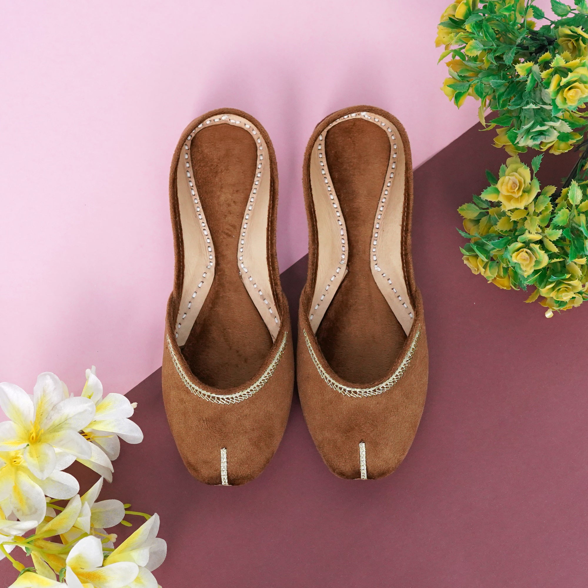 Brown Velvet Khusa