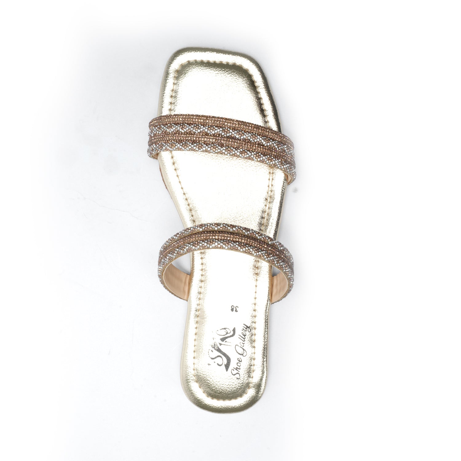 Craft Golden Flat Chappal | Golden