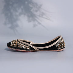 Black Elegant Velvet Khusa