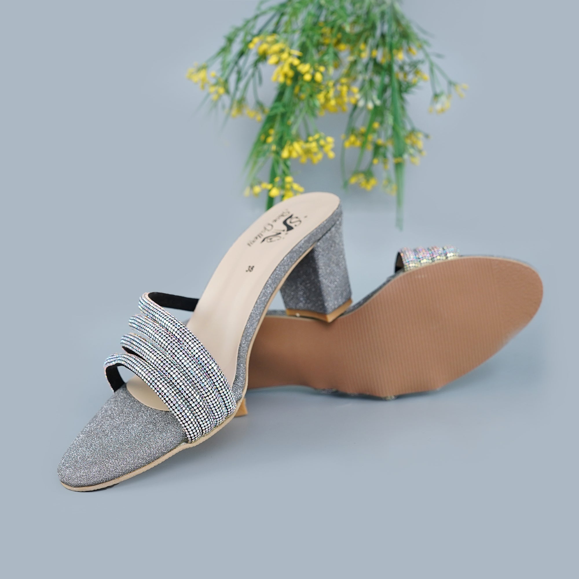 Kyra Grey Block Heel