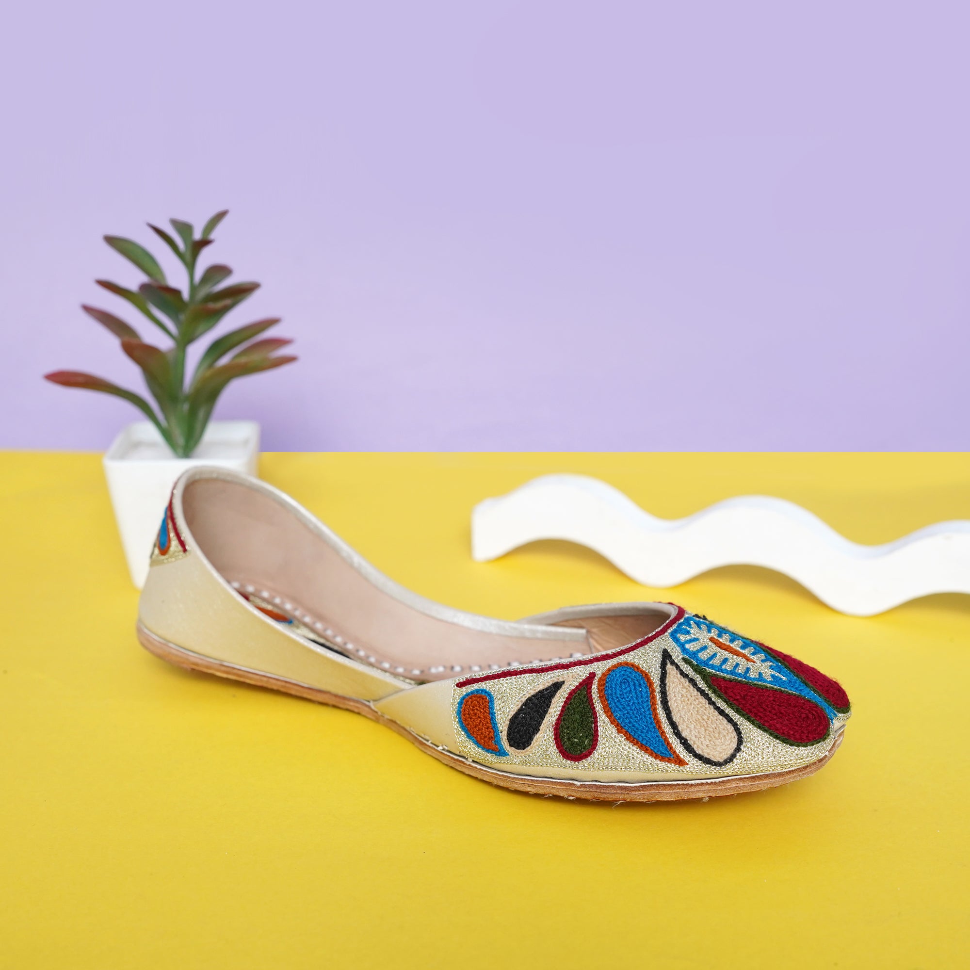 Traditional skin embroided khussa