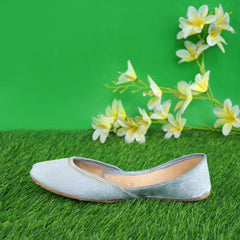 Grey Velvet Leather Khusa