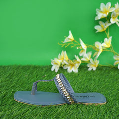 Poomy Grey Kolhapuri Chappal