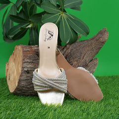 Golden Flora Slide Block Heel