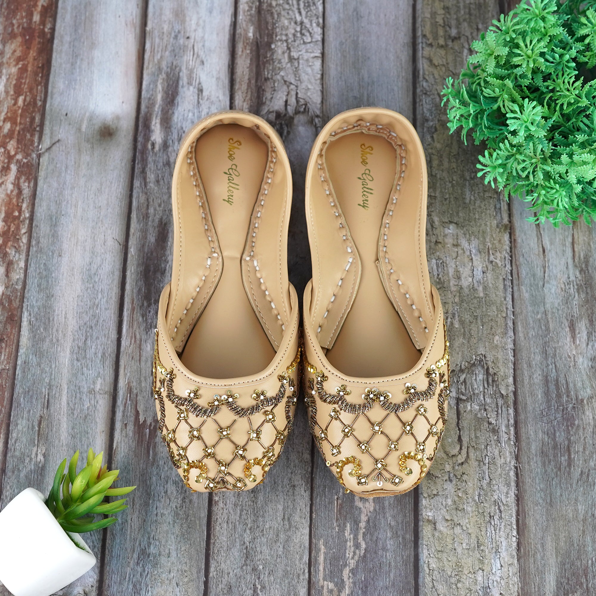 Desert embellished khussa