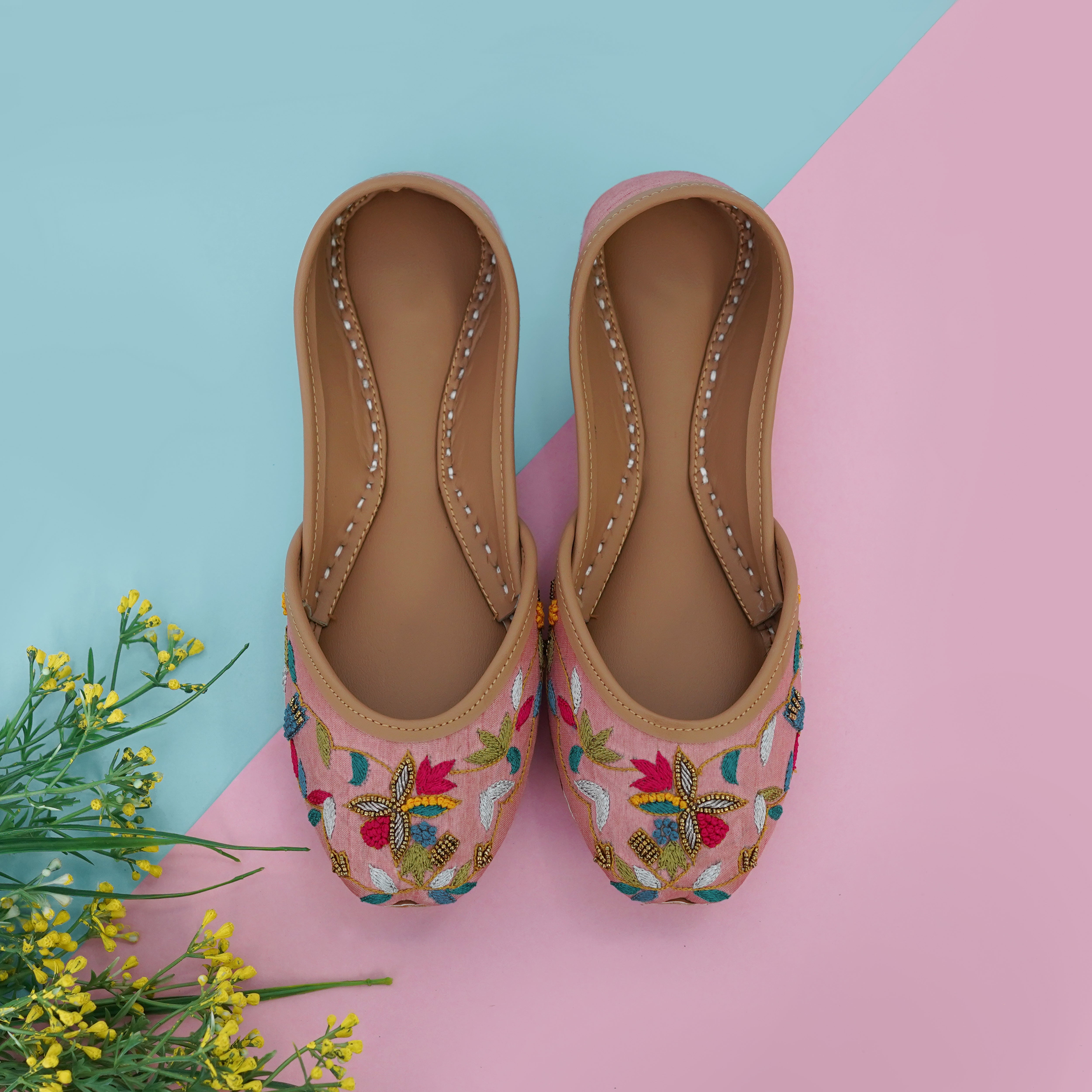 Flora woven pink khusa