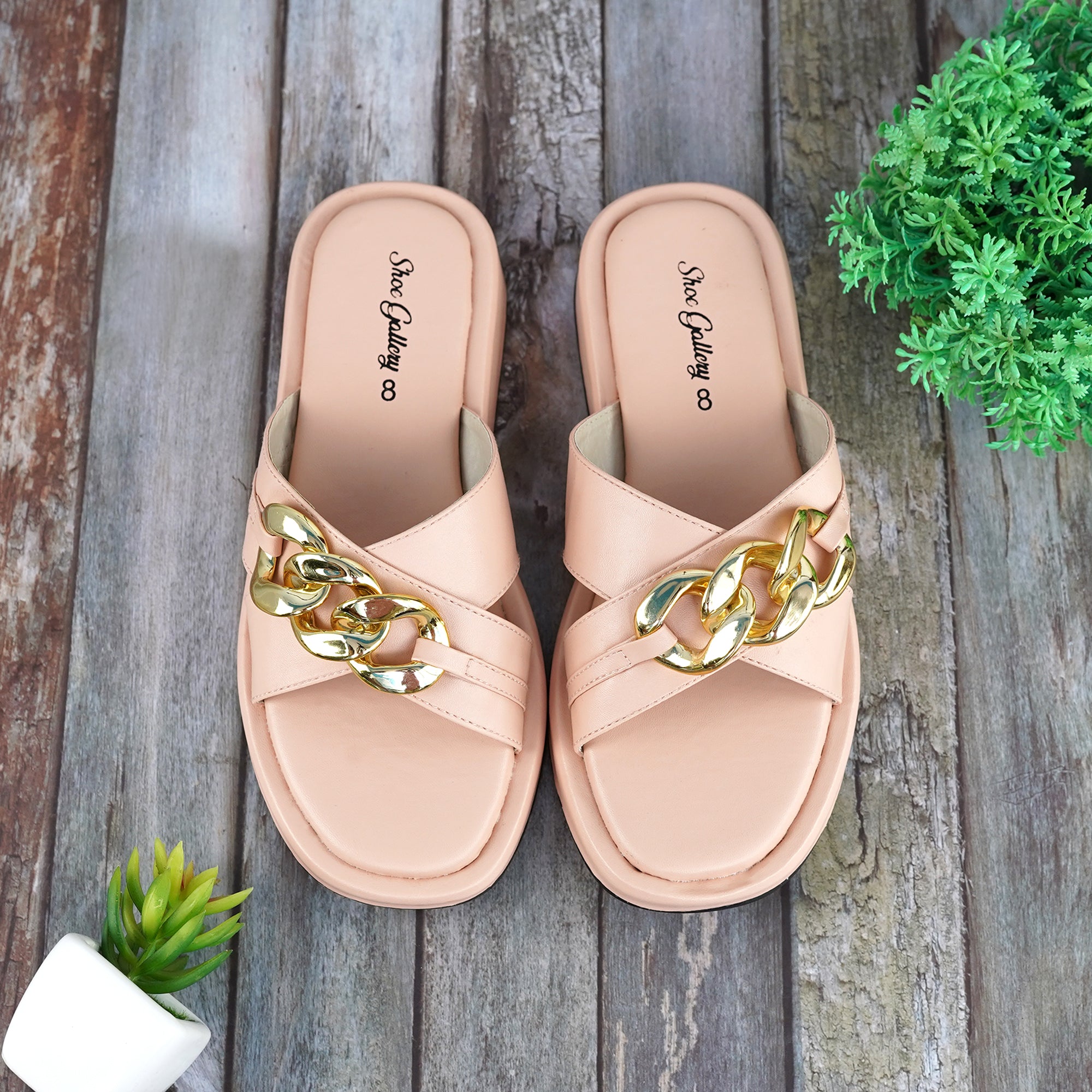Buckle slides Pink