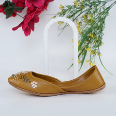 Mustard Vibrant Beaded embroided khussa
