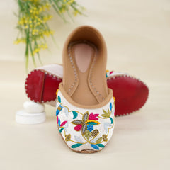 Flora woven white khusa