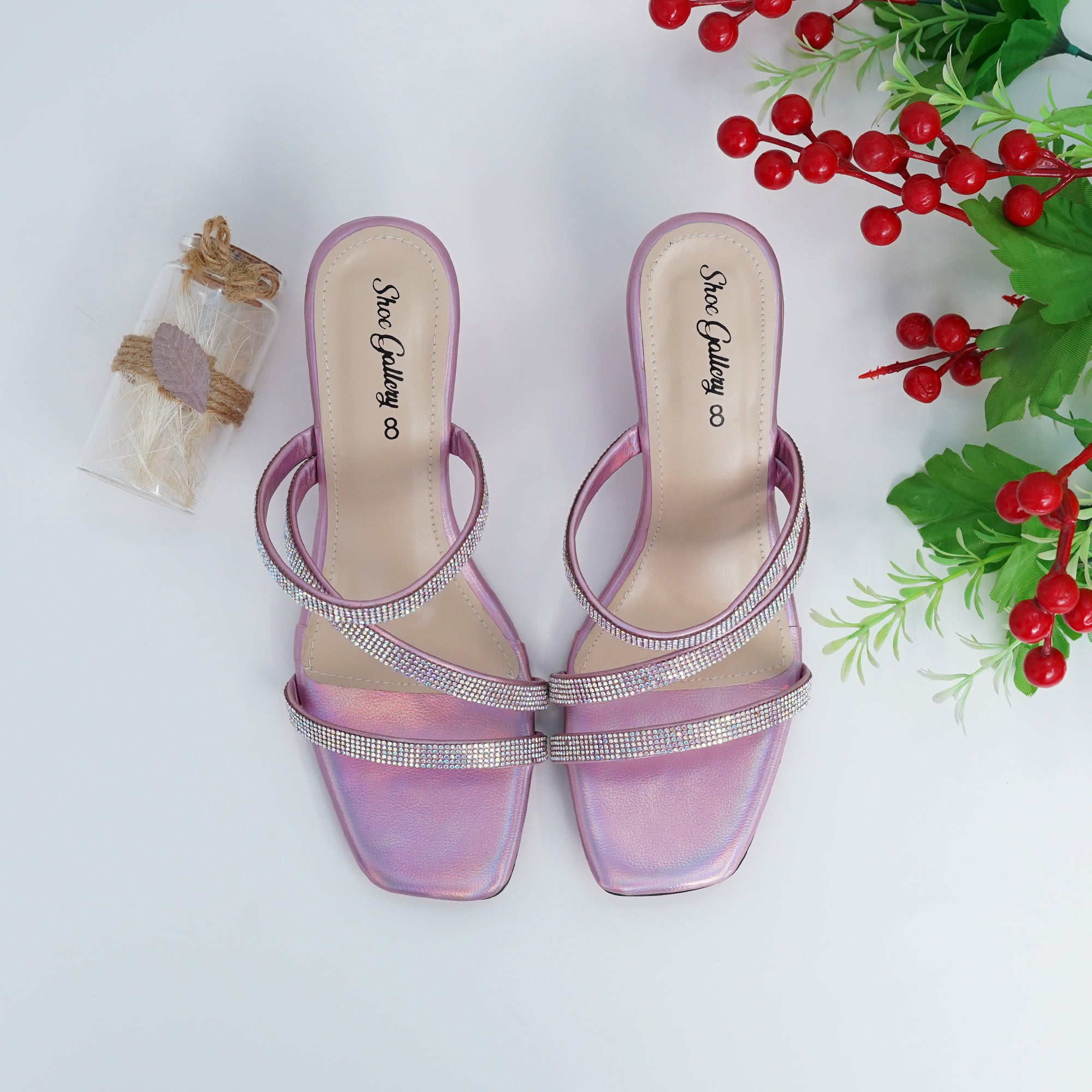 Zigzag Chain Embalish Bed_Heel Pink