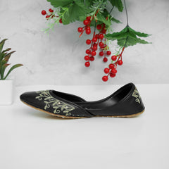 Black Embroided lather khussa