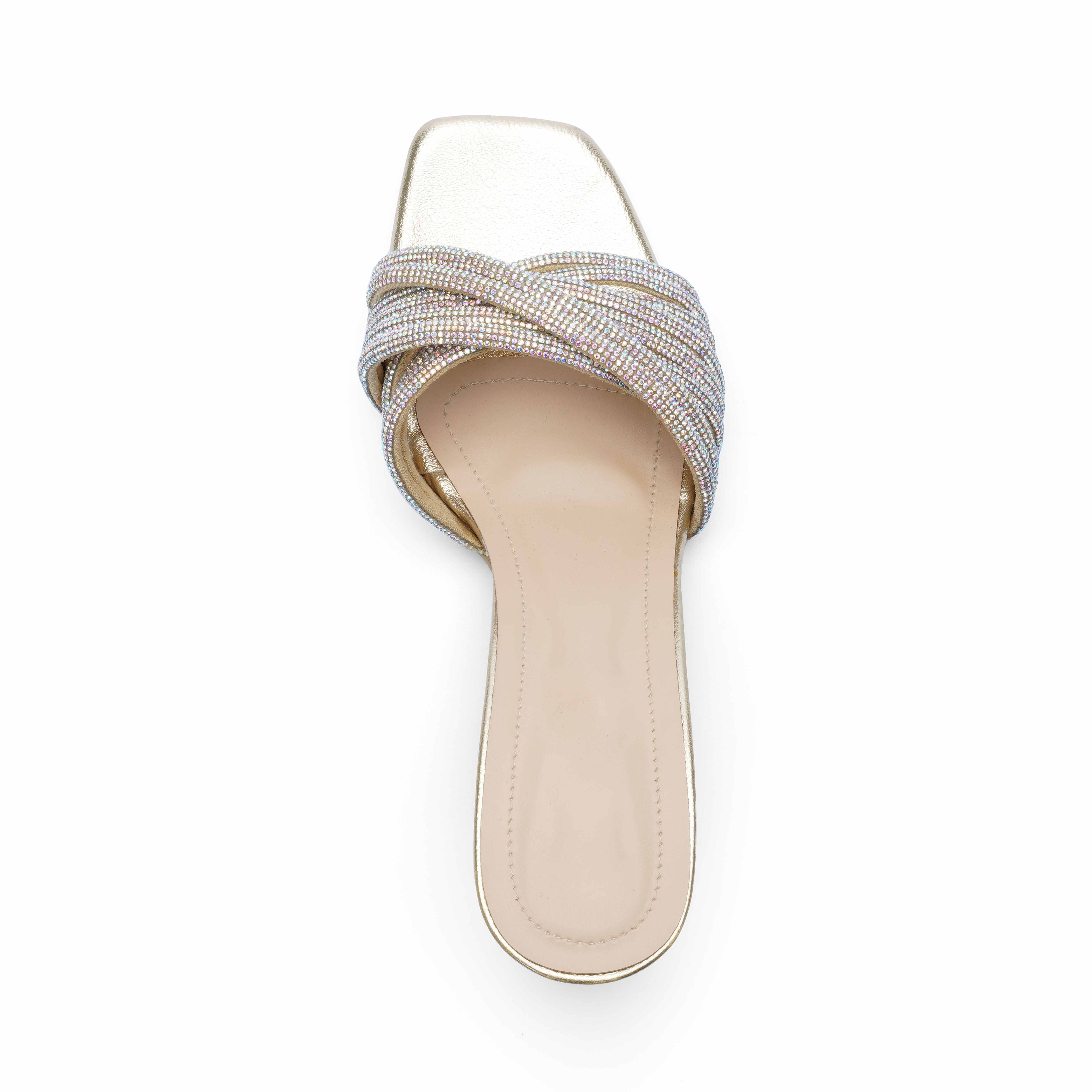 Flora Slide Block Heel | Golden