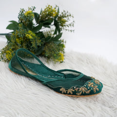 Emerald Net Embalish Khussa
