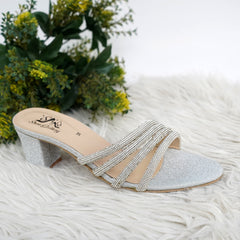 Kyra Silver Block Heel