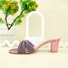 Pink Flora Slide Block Heel