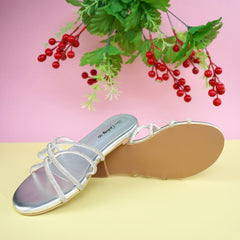 Gem-Embalish Silver Chain Chappal