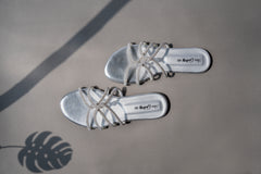 Gem-Embalish Silver Chain Chappal