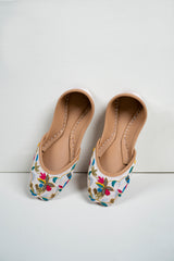 Flora woven white khusa